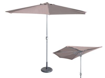 PEGANE Parasol de balcon en aluminium &eacute;poxy coloris taupe - Dim : 2,7 x 1,3 m