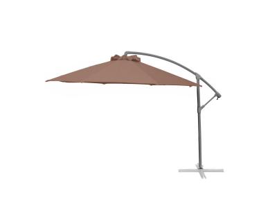 ALIZE Proloisirs - Parasol rond d&eacute;port&eacute; inclinable avec pied en croix taupe