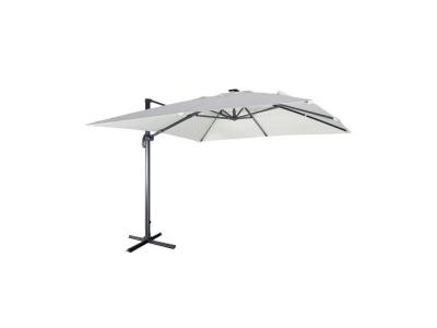 SWEEEK Parasol d&eacute;port&eacute; solaire led 3x3m &eacute;cru + housse