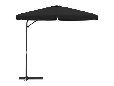 HELLOSHOP26  Parasol d'ext&eacute;rieur avec m&acirc;t en acier 300 cm noir 02_0008191