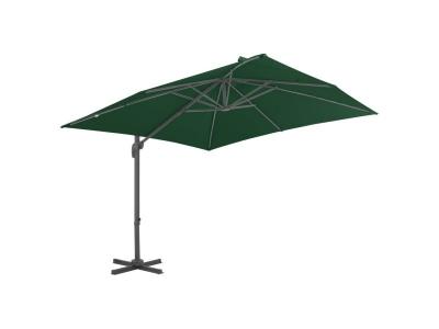 VIDAXL Parasol en porte-&agrave;-faux avec m&acirc;t en aluminium 400x300 cm Vert