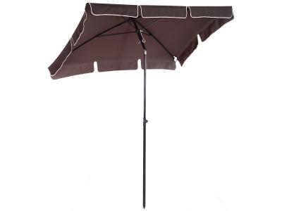 OUTSUNNY Parasol rectangulaire inclinable chocolat