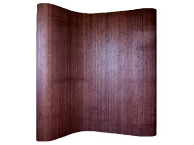Paravent s&eacute;parateur de pi&egrave;ce en bois coloris marron avec bambou Sp&eacute;cial 2 m de 4 pans 