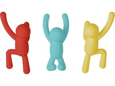 UMBRA Pat&egrave;re murale en plastique multicolore avec bonhomme (lot de 3) buddy