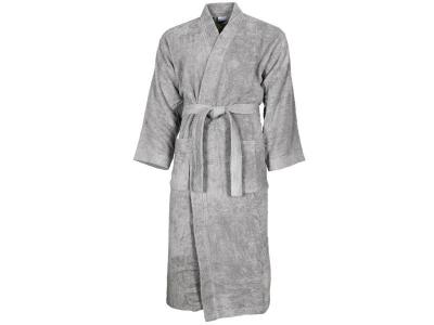 SENSEI MAISON Peignoir de bain mixte col kimono uni 420gr/m&sup2; Luxury Gris Perle 3 - L