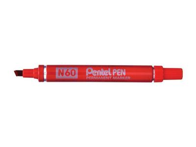  Pentel N 60 marqueur ind&eacute;l&eacute;bile Pointe biseaut&eacute;e Rouge 12 pi&egrave;ce(s)
