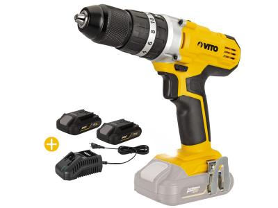 VITO Perceuse sans fil 20V + 2 Batteries Lithium 4AH + Chargeur Rapide  EGO LI