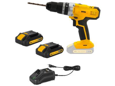 VITO Perceuse Visseuse sans fil 20V POWER + 2 batteries 2.0 Ah + 1 Chargeur rapide