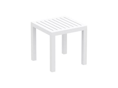 DECOSHOP26 Petite table de jardin en plastique blanc r&eacute;sistante aux intemp&eacute;ries 45x45x45 cm MDJ10199