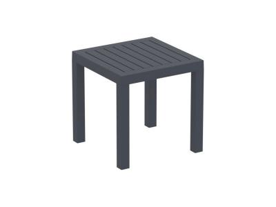 DECOSHOP26 Petite table de jardin en plastique gris fonc&eacute; r&eacute;sistante aux intemp&eacute;ries 45x45x45 cm MDJ10202