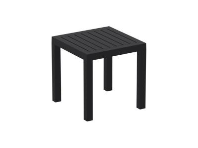 DECOSHOP26 Petite table de jardin en plastique noir r&eacute;sistante aux intemp&eacute;ries 45x45x45 cm mdj10203