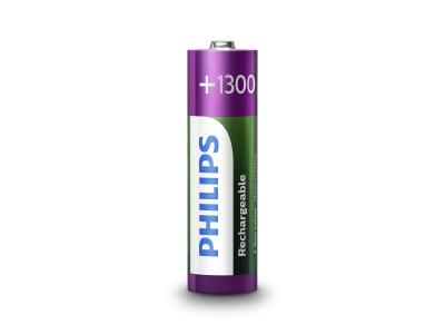 PHILIPS  R6B4A130 Batterie Rechargeable 1300mAh AA 4 pi&egrave;ces