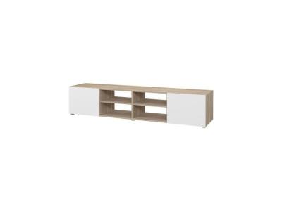 AUCUNE Meuble tv pilvi - blanc et chene - l 180 x p 42 x h 37 cm CMBT141Q36F