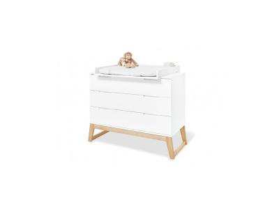 PINOLINO  Commode table &agrave; langer Bridge bois naturel/blanc