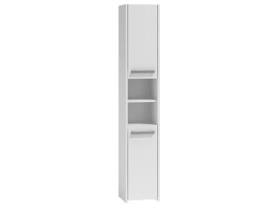PISA - Colonne armoire salle de bain - 30x30x170 cm - Meuble blanc