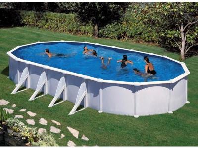 GRE Piscine acier blanc Atlantis ovale 10,20 x 5,75 x 1,32 m - Gr&eacute;