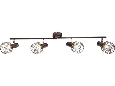 GLOBO Plafonnier spot design industriel Akin - 4 Ampoules - Marron bronze