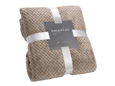 AMADEUS Plaid damier 130x170 taupe -  - Marron - Polyester