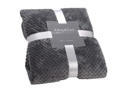 AMADEUS Plaid damier 130x170 gris anthracite -  - Gris - Polyester