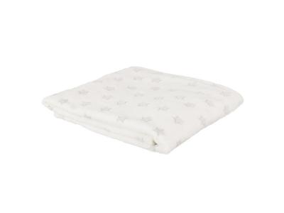 Plaid phosphorescent en polyester Etoiles 120 x 150 cm - Blanc