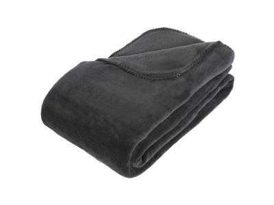 ATMOSPHERA Plaid grand mod&egrave;le microfibre 180x230 cm gris anthracite - Gris