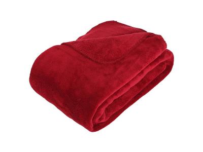 PARIS PRIX Plaid microfibre rouge 180x230cm - Atmosphera Cr&eacute;ateur dint&eacute;rieur
