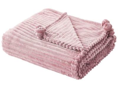 BELIANI  - Plaid Douillet D&eacute;coratif Couvre Lit Rose 150x200 cm Id&eacute;al pour Habiller Fauteuil ou Canap&eacute; et pour Tout Int&eacute;rieur Moderne et Scandinave