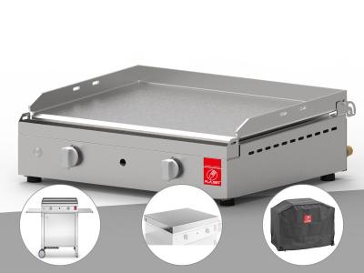 PLA.NET Plancha CHEF 55 Lisse + Chariot Ferm&eacute; + Couvercle + Housse PLANET 
