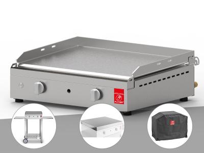 PLA.NET Plancha CHEF 55 Lisse + Chariot Ouvert + Couvercle + Housse PLANET