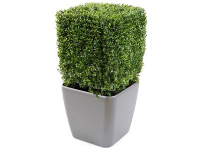 PEGANE Plante artificielle haute gamme Sp&eacute;cial ext&eacute;rieur, Buis carr&eacute; artificiel couleur vert - Dim : 85 x 50 cm 