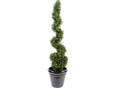 PEGANE Plante artificielle haute gamme sp&eacute;cial ext&eacute;rieur / buis artificiel forme spirale - hauteur : 160 cm