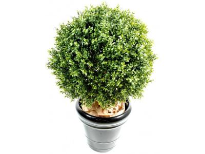 PEGANE Plante artificielle haute gamme Sp&eacute;cial ext&eacute;rieur / Buis boule artificiel - Dim : H.100 x D.80 cm