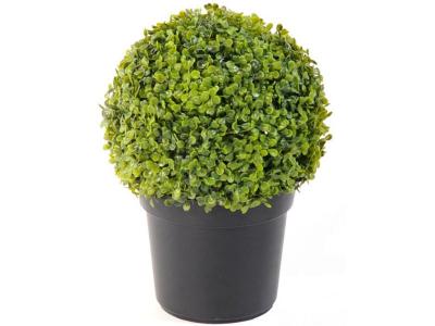 PEGANE Plante artificielle haute gamme Sp&eacute;cial ext&eacute;rieur / Buis boule artificiel - Dim : H.38 x D.27 cm --