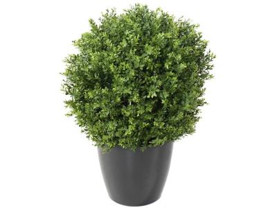 PEGANE Plante artificielle haute gamme Sp&eacute;cial ext&eacute;rieur / Buis boule UV artificiel, coloris vert - Dim : H.65 x D.50 cm 