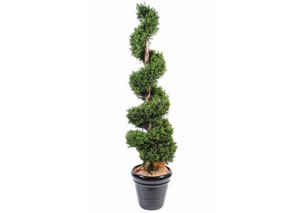 PEGANE Plante artificielle haute gamme sp&eacute;cial ext&eacute;rieur / buis spirale artificiel - dim : 140 x 45 cm