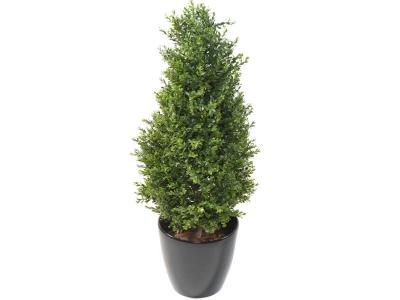 PEGANE Plante artificielle haute gamme Sp&eacute;cial ext&eacute;rieur / Buis topiaire UV Artificiel - Dim : 95 x 40 cm
