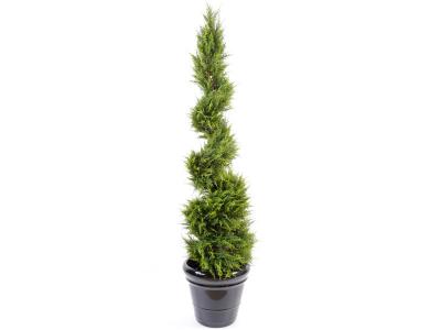 PEGANE Plante artificielle haute gamme Sp&eacute;cial ext&eacute;rieur /Cypr&egrave;s Artificiel Juniperus Fome Spirale - Dim : 160 x 55 cm 