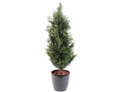 PEGANE Plante artificielle haute gamme Sp&eacute;cial ext&eacute;rieur / Cypr&egrave;s artificiel DE LAWSON UV r&eacute;sistant - Dim : 125 x 40 cm 