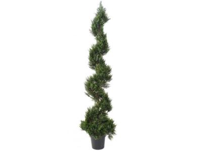 PEGANE Plante artificielle haute gamme Sp&eacute;cial ext&eacute;rieur / Cypr&egrave;s Artificiel Forme Spirale - Dim : 180 x 45 cm 