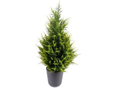 PEGANE Plante artificielle haute gamme Sp&eacute;cial ext&eacute;rieur / Cypres Juniperus - Dim : 65 x 33 cm