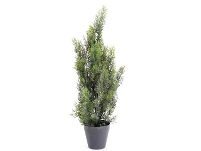 PEGANE Plante artificielle haute gamme Sp&eacute;cial ext&eacute;rieur / Cypr&egrave;s artificiel Mini Vert - Dim : 60 x 20 cm
