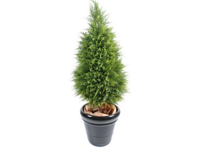 PEGANE Plante artificielle haute gamme Sp&eacute;cial ext&eacute;rieur Cypr&egrave;s coloris vert - Dim : 160 x 70 cm