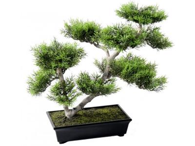 PEGANE Plante artificielle haute gamme Sp&eacute;cial ext&eacute;rieur / PIN artificiel BONSAI - Dim : 42 x 48 cm --