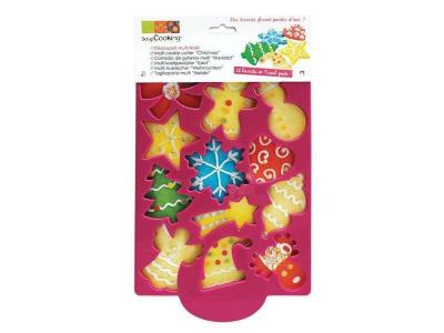 SCRAPCOOKING Plaque d&eacute;coupoirs biscuits de No&euml;l