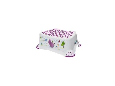 INCONNU Plastorex marche-pieds blanc violet d&eacute;cor hippo