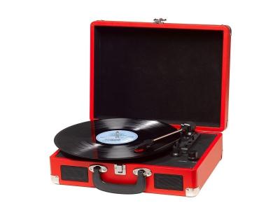  Platine disques disques vinyles Denver  VPL-120 RED, Haut-parleurs int&eacute;gr&eacute;s, Sortie Phono, pour vinyles 33 1/3, 45 et 78 Tours 