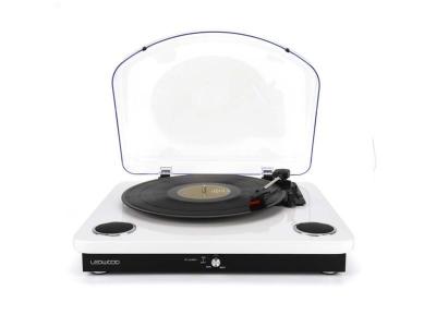 LEDWOOD Platine vinyles  ROUND300 Blanche - 33-45-78 Tours, Encodage sur USB, avec haut-parleurs st&eacute;r&eacute;o 2x5W, Bluetooth