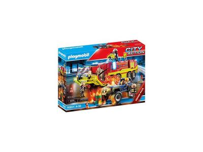 Playmobil City Action 70557 Camion de pompiers et v&eacute;hicule enflamm&eacute; 