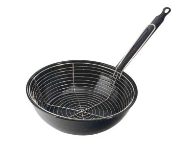 VAELLO Po&ecirc;le &agrave; frire avec panier  Noir Acier &eacute;maill&eacute; &Oslash; 28 cm
