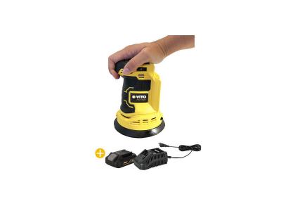 VITO Ponceuse sans fil Orbitale 20V 125mm + Batterie Lithium 2AH + Chargeur rapide  EGO LI